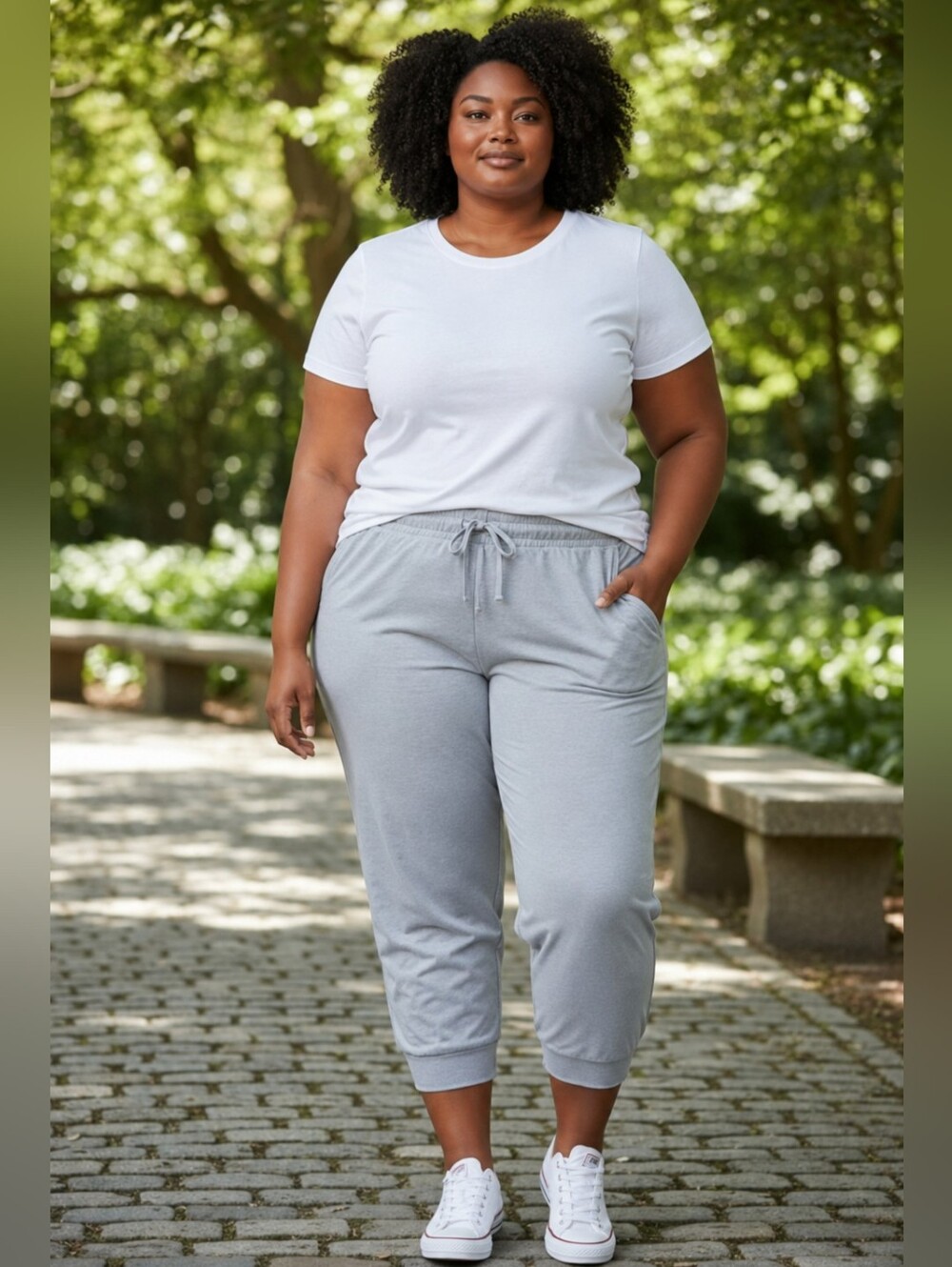 Nike Yoga DriFit Plus Size Women's Gray Training Jogger Capris 7/8 Length 3X - Picture 2 of 16